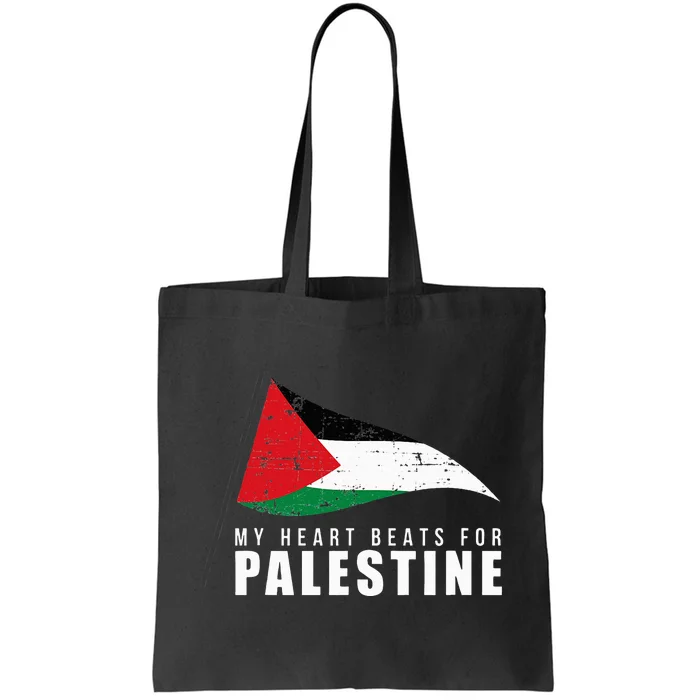 My Heart Beats For Palestine Gaza Peace Middle East Tote Bag