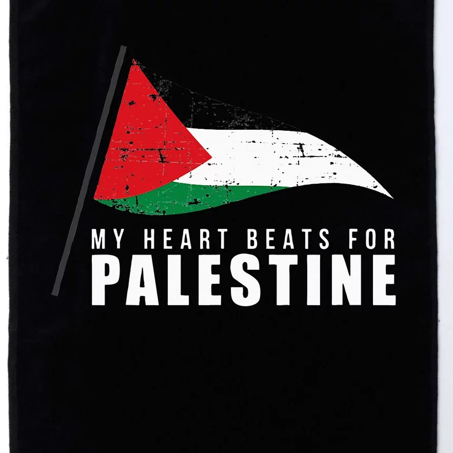 My Heart Beats For Palestine Gaza Peace Middle East Platinum Collection Golf Towel