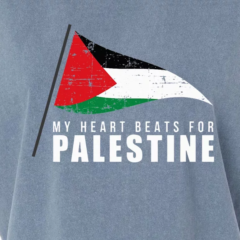 My Heart Beats For Palestine Gaza Peace Middle East Garment-Dyed Women's Muscle Tee