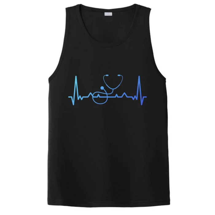 My Heart Beats For The Stethoscope Doctors And Nurses Cute Gift Performance Tank