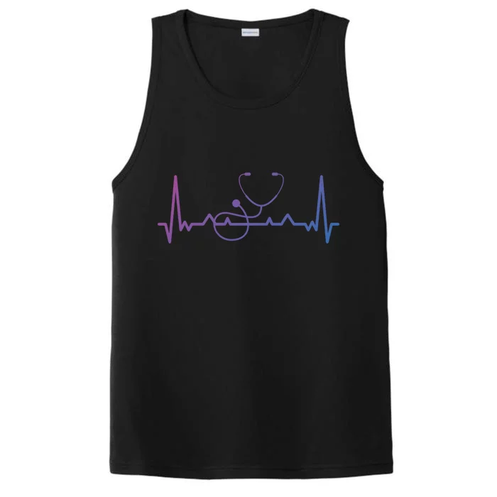 My Heart Beats For The Stethoscope Doctors And Nurses Cute Gift Performance Tank