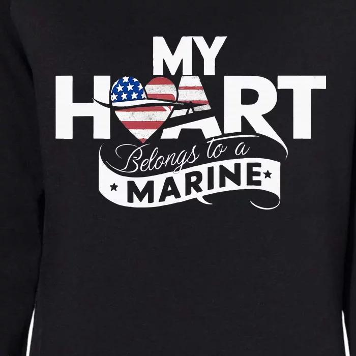 My Heart Belongs To A Marine Womens California Wash Sweatshirt