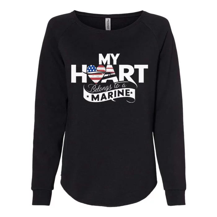 My Heart Belongs To A Marine Womens California Wash Sweatshirt