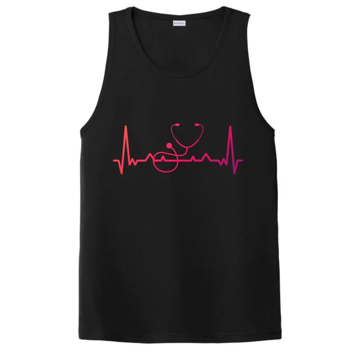 My Heart Beats For The Stethoscope Doctors And Nurses Cute Gift Performance Tank