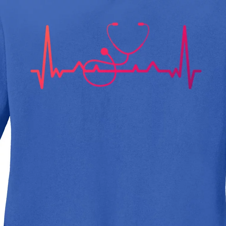 My Heart Beats For The Stethoscope Doctors And Nurses Cute Gift Ladies Long Sleeve Shirt