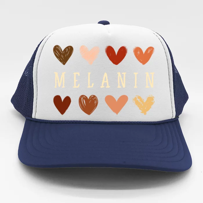 Melanin Hearts Black Is Beautiful Funny Gift Trucker Hat