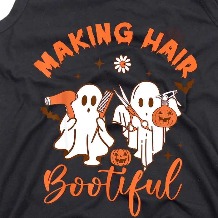 Making Hair Bootiful Funny Scary Ghost Hairdresser Halloween Tank Top