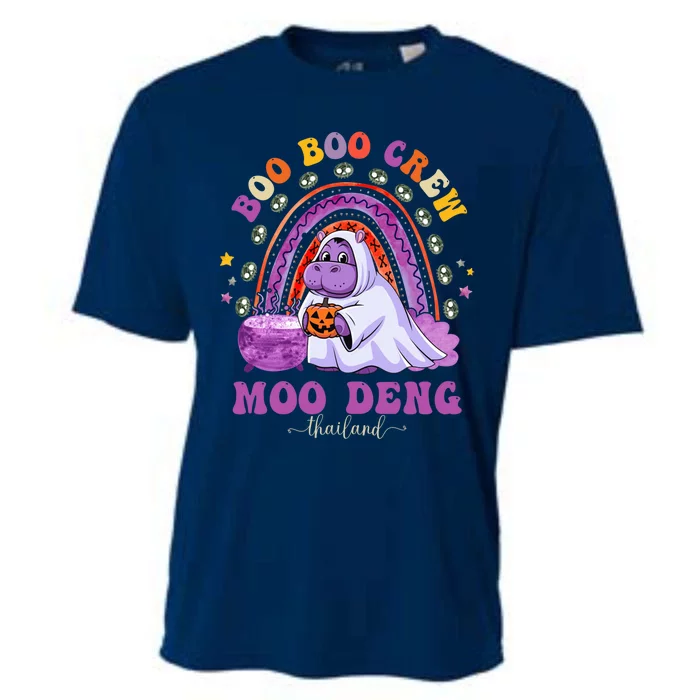 Moodeng Hippo Baby Pygmy Moo Deng Halloween Boo Boo Crew Halloween Rainbow Cooling Performance Crew T-Shirt