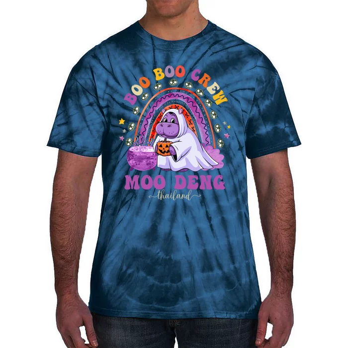 Moodeng Hippo Baby Pygmy Moo Deng Halloween Boo Boo Crew Halloween Rainbow Tie-Dye T-Shirt