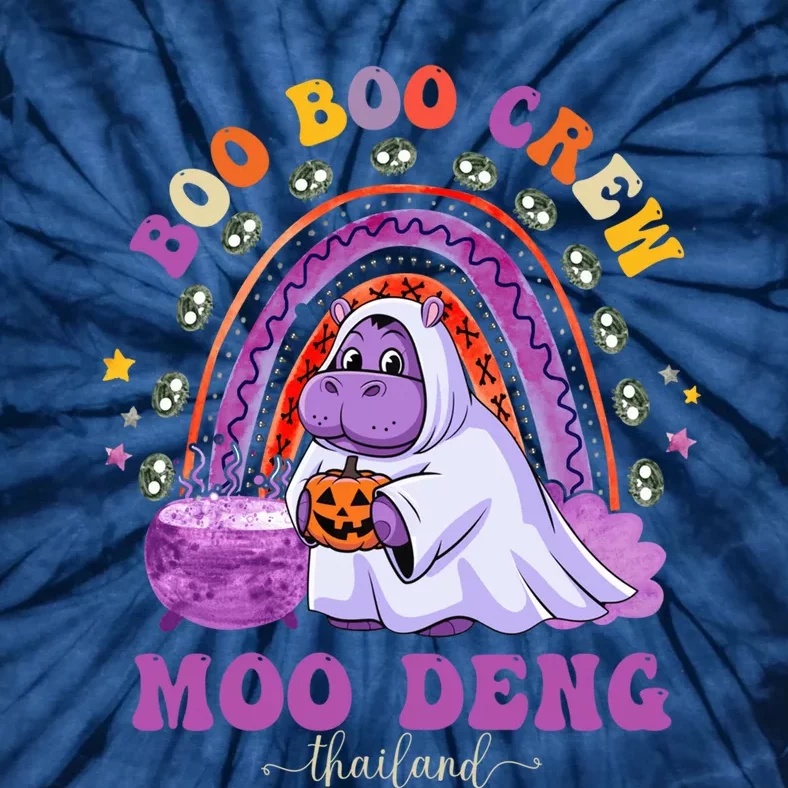 Moodeng Hippo Baby Pygmy Moo Deng Halloween Boo Boo Crew Halloween Rainbow Tie-Dye T-Shirt