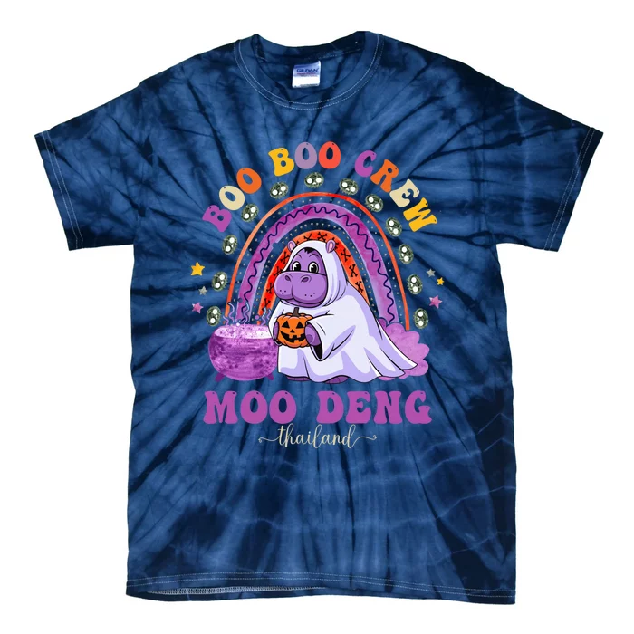 Moodeng Hippo Baby Pygmy Moo Deng Halloween Boo Boo Crew Halloween Rainbow Tie-Dye T-Shirt