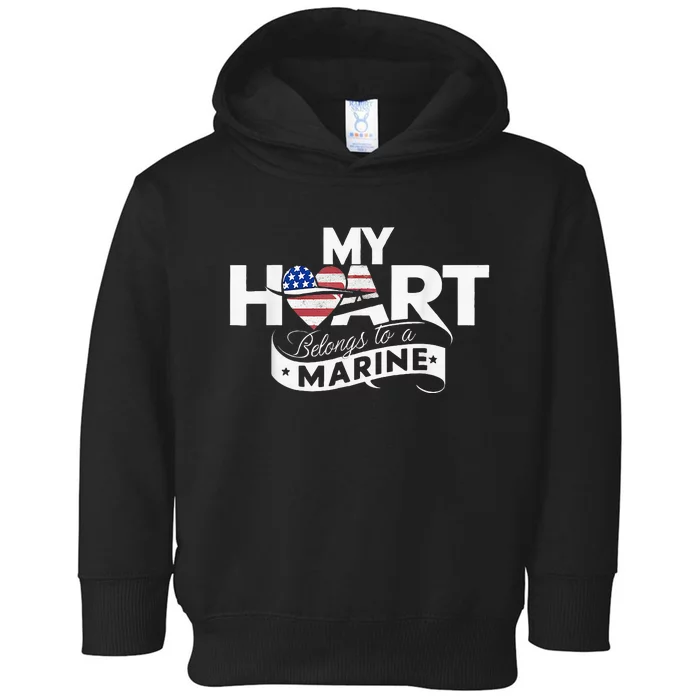 My Heart Belongs To A Marine Toddler Hoodie