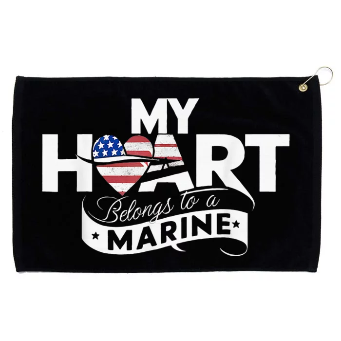 My Heart Belongs To A Marine Grommeted Golf Towel