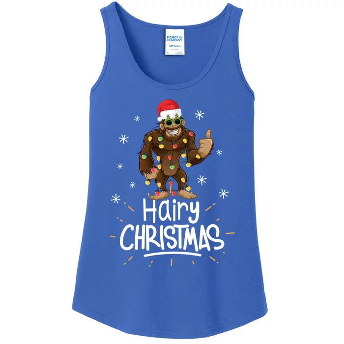 Merry Hairy Bigfoot Santa Funny Ugly Christmas Gift Ladies Essential Tank