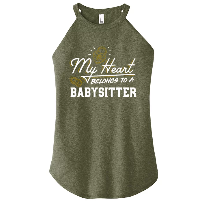 My Heart Belongs To A Sitter Gift Cool Gift Women’s Perfect Tri Rocker Tank