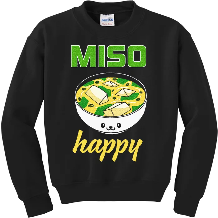 Miso Happy Cute Kawaii Miso Soup Bowl Japan Pop Culture Kids Sweatshirt