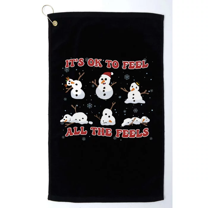 Mental Health Christmas Its Ok To Feel All The Feels Platinum Collection Golf Towel