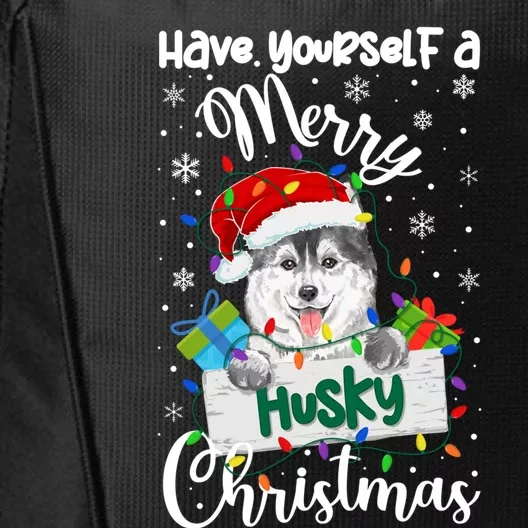 Merry Husky Christmas Siberian Husky Xmas Party Gift City Backpack