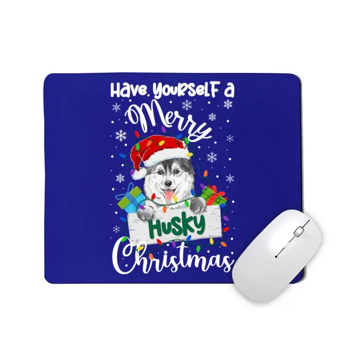 Merry Husky Christmas Siberian Husky Xmas Party Gift Mousepad