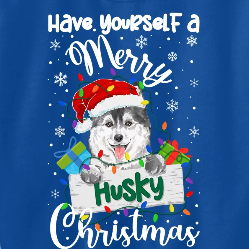 Merry Husky Christmas Siberian Husky Xmas Party Gift Kids Sweatshirt