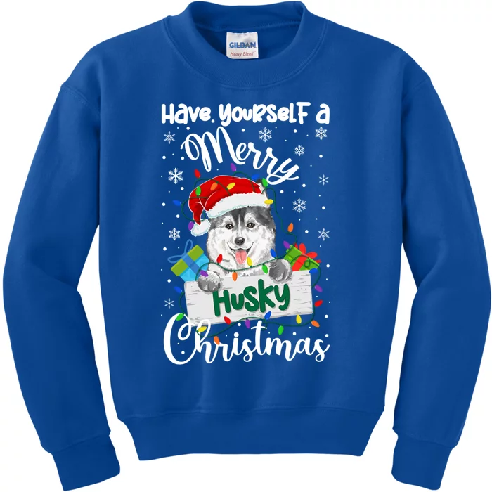 Merry Husky Christmas Siberian Husky Xmas Party Gift Kids Sweatshirt