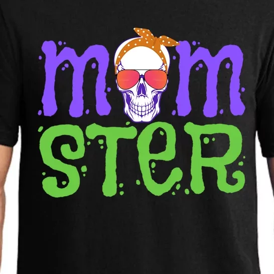 Momster Halloween Costume Skull Mama Monster Trick Or Treat Cool Gift Pajama Set