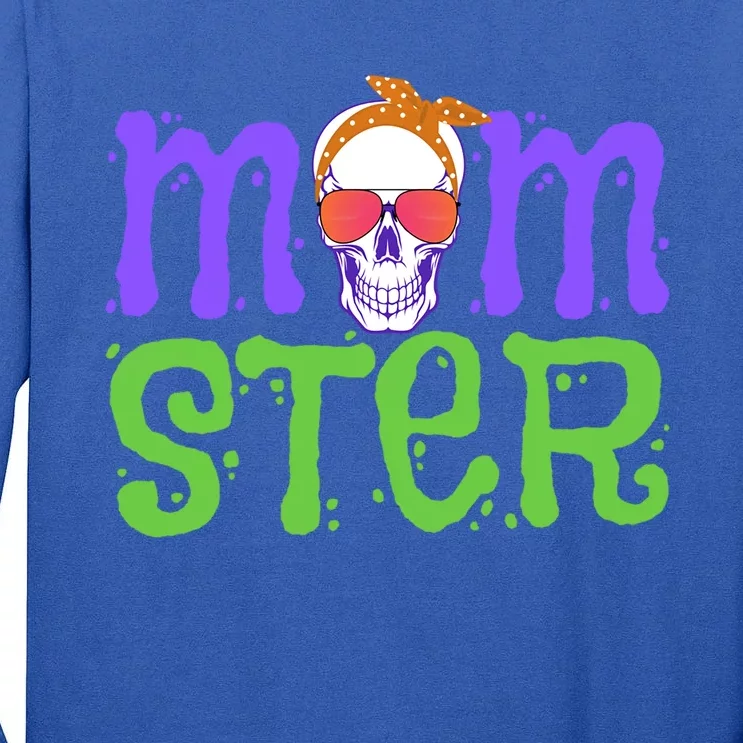 Momster Halloween Costume Skull Mama Monster Trick Or Treat Cool Gift Tall Long Sleeve T-Shirt