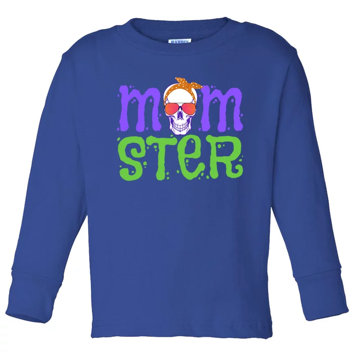 Momster Halloween Costume Skull Mama Monster Trick Or Treat Cool Gift Toddler Long Sleeve Shirt