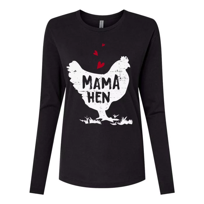 Mama Hen Chicken Funny Farmer Hen Chicken Mama Womens Cotton Relaxed Long Sleeve T-Shirt