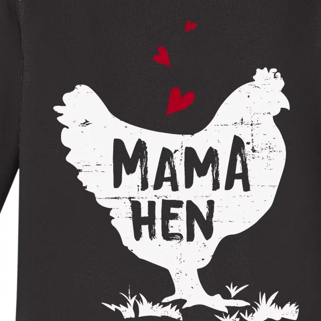 Mama Hen Chicken Funny Farmer Hen Chicken Mama Baby Long Sleeve Bodysuit