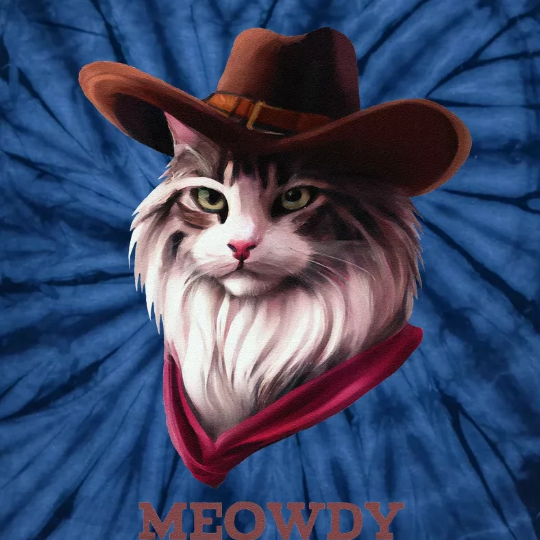 Meowdy Howdy Cowboy Cat Cute Pun Funny Animal Western Sherif Tie-Dye T-Shirt