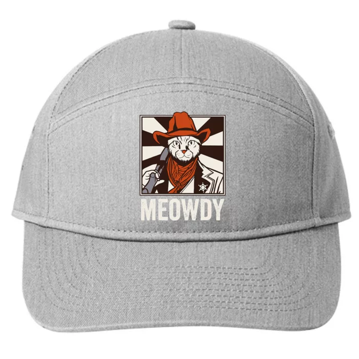 Meowdy Howdy Cat Kitten Country Western Yeehaw 7-Panel Snapback Hat