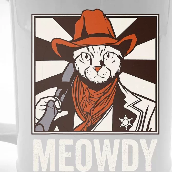 Meowdy Howdy Cat Kitten Country Western Yeehaw Front & Back Beer Stein