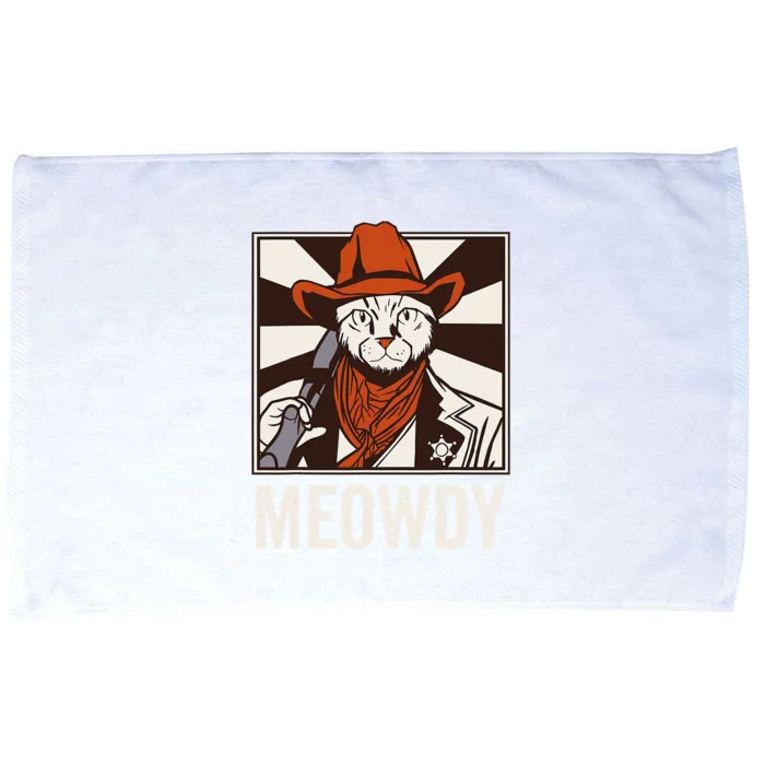 Meowdy Howdy Cat Kitten Country Western Yeehaw Microfiber Hand Towel