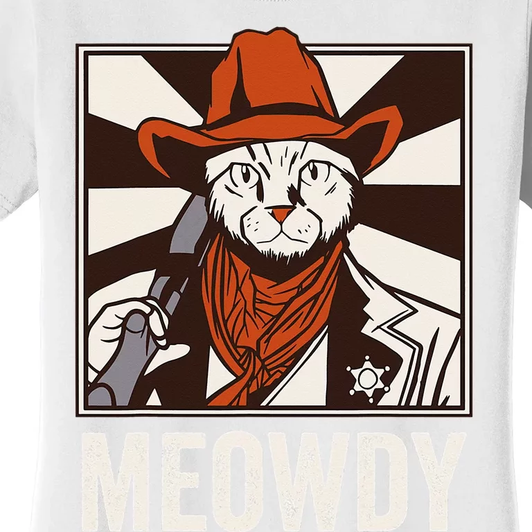 Meowdy Howdy Cat Kitten Country Western Yeehaw Women's T-Shirt