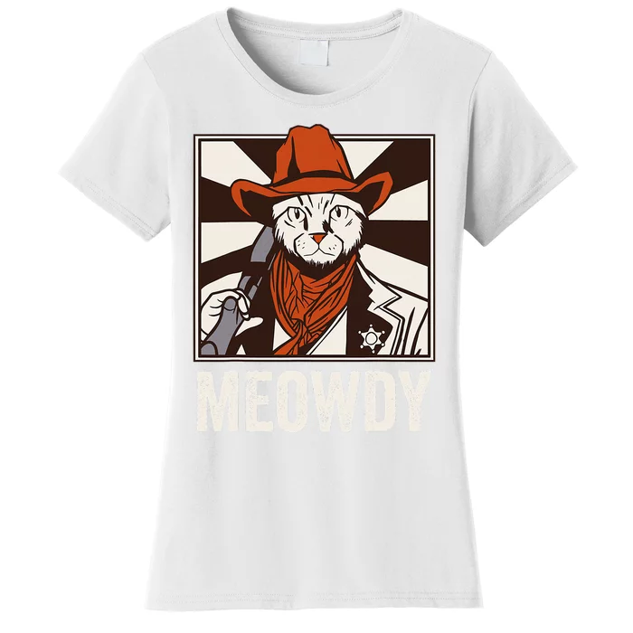 Meowdy Howdy Cat Kitten Country Western Yeehaw Women's T-Shirt