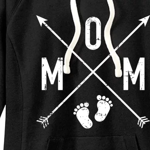 Mom Hipster Cross Feet Gift Women's Fleece Hoodie