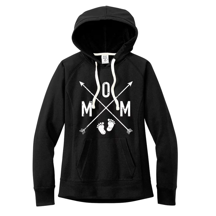 Mom Hipster Cross Feet Gift Women's Fleece Hoodie