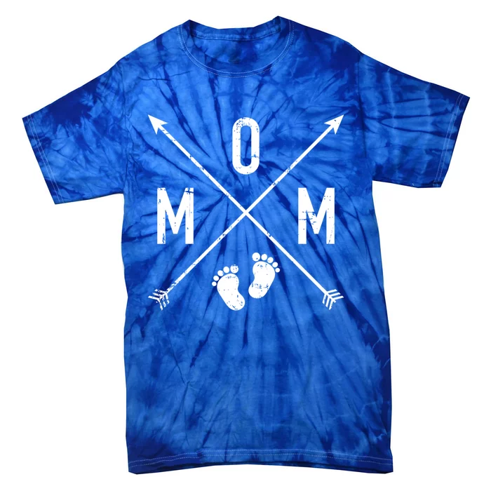 Mom Hipster Cross Feet Gift Tie-Dye T-Shirt