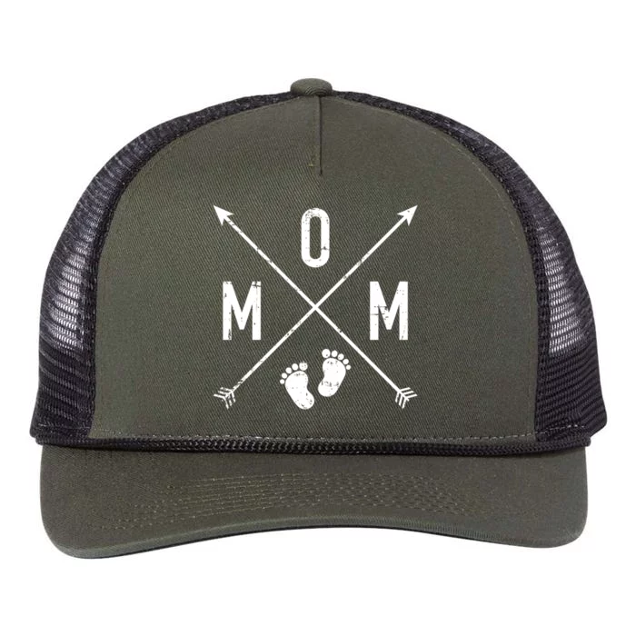 Mom Hipster Cross Feet Gift Retro Rope Trucker Hat Cap