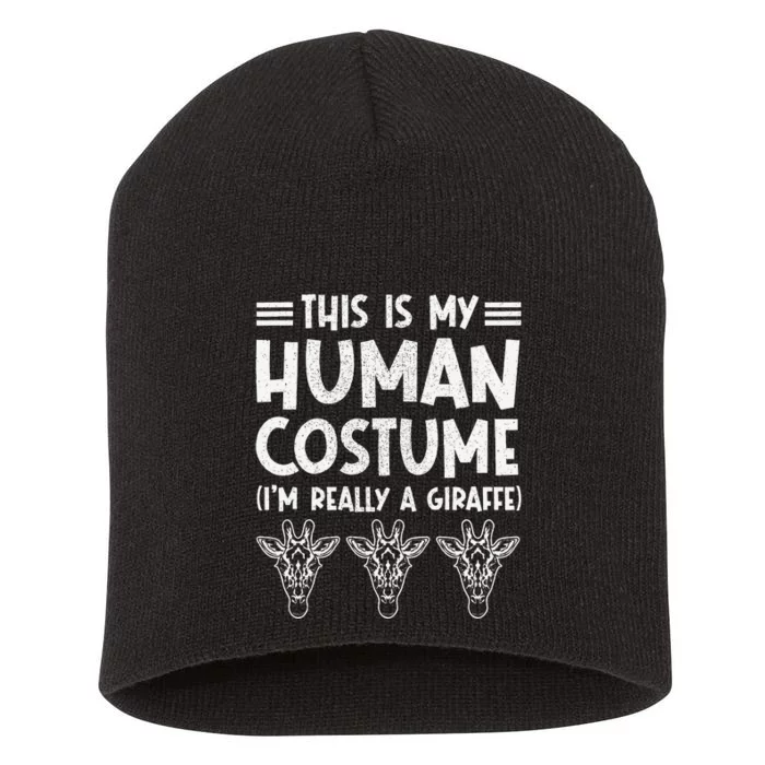 My Human Costume IM Really Giraffe Halloween Short Acrylic Beanie