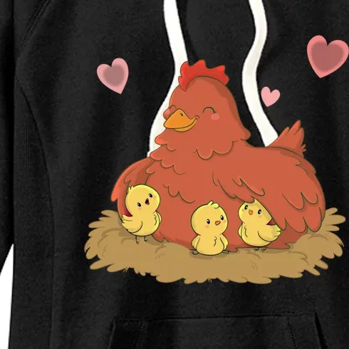 Mama Hen Chicken Farm Lover Gift Mothers Day Gift Mom Gift Women's Fleece Hoodie