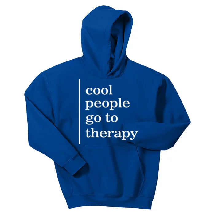 Mental Health Cool People Go To Therapy Awareness Therapist Gift Kids Hoodie