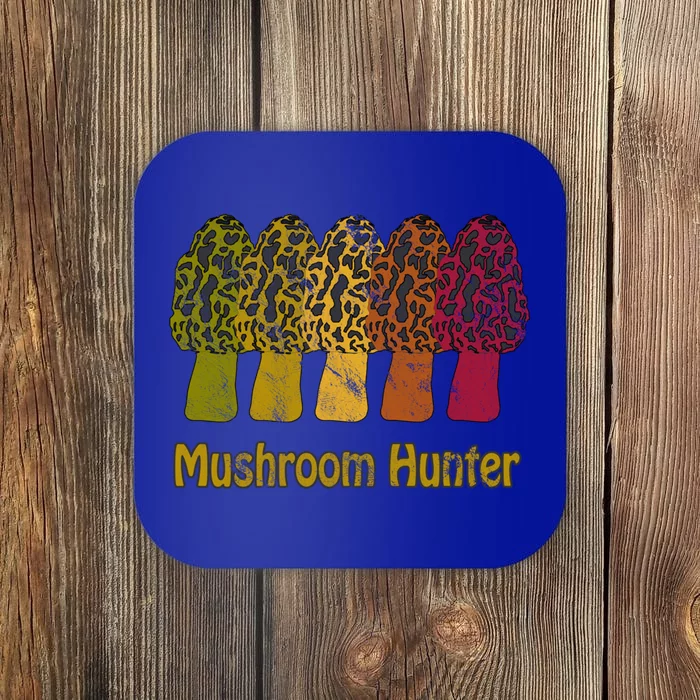 Mushroom Hunter Cute Gift Fun Morel Hunting Distressed Look Gift Coaster