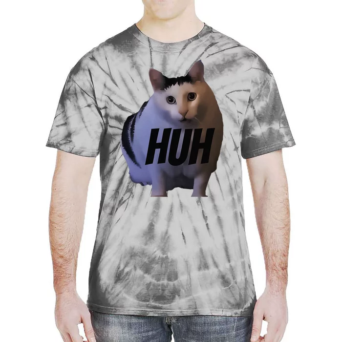 Meme Huh Cat Funny Tie-Dye T-Shirt