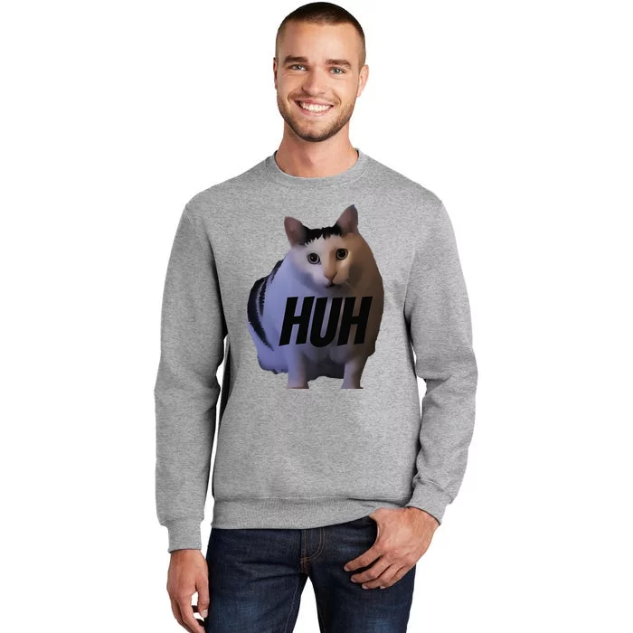 Meme Huh Cat Funny Tall Sweatshirt