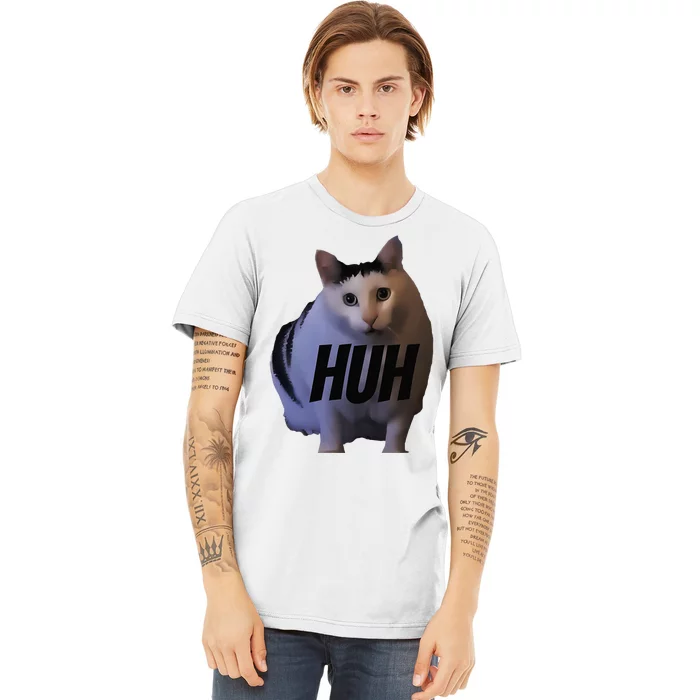 Meme Huh Cat Funny Premium T-Shirt