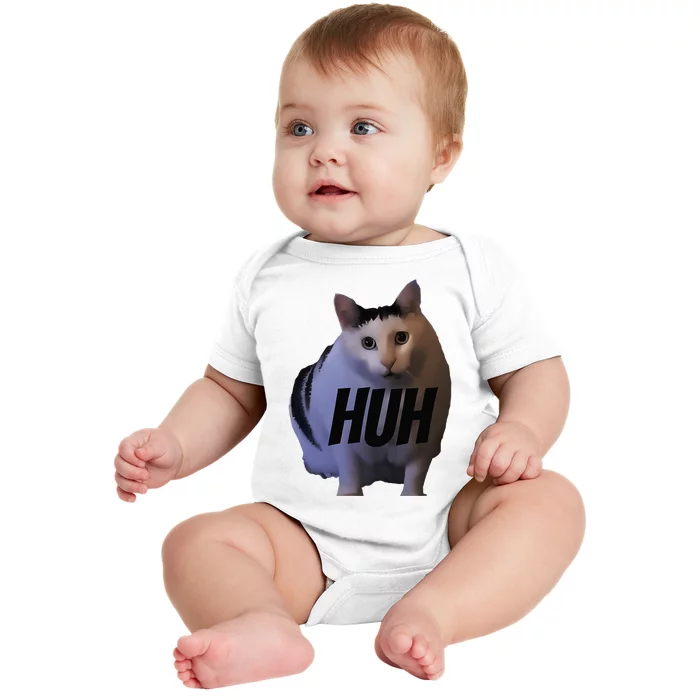 Meme Huh Cat Funny Baby Bodysuit