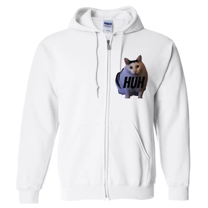 Meme Huh Cat Funny Full Zip Hoodie