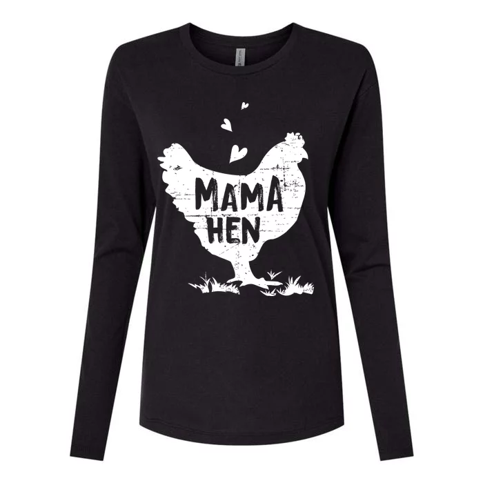 Mama Hen Chicken Funny Farmer Hen Chicken Mama Womens Cotton Relaxed Long Sleeve T-Shirt